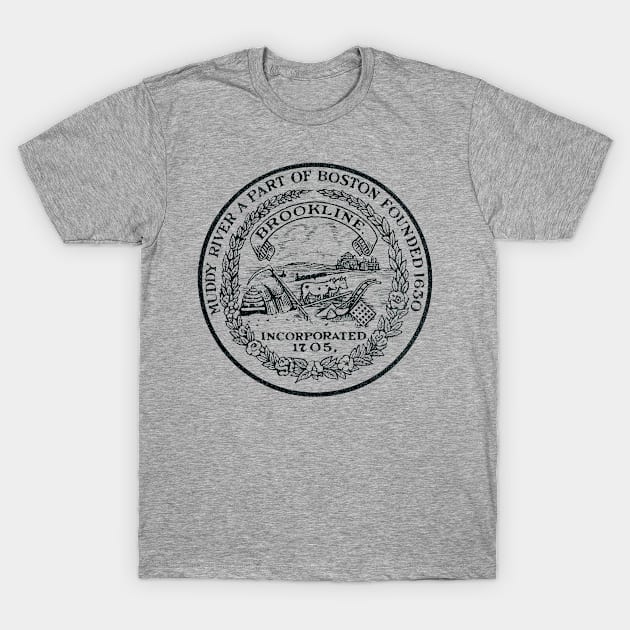 1951 Brookline Massachusetts Town Seal T-Shirt by EphemeraKiosk